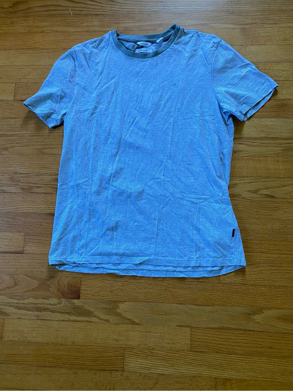 Casual Light Grey Men's Crew Neck T-Shirt